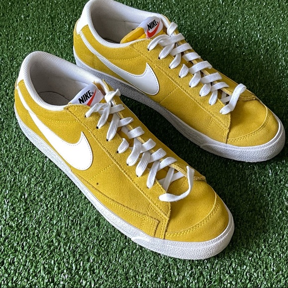 Nike Blazer Low '77 Vintage Suede Speed Yellow White DA7254-700 sz 12 Men's - Picture 5 of 12